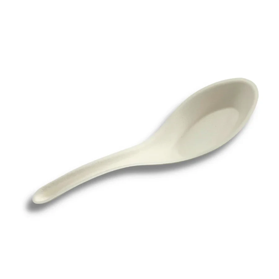 Compostable Sugarcane Asian Soup Spoon, 3000/Box